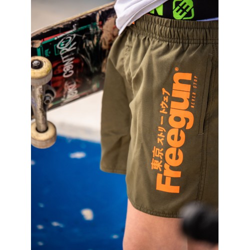Boardshort Court Freegun garçon ceinture élastique Logo