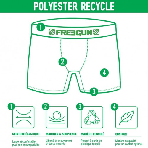 Boxer polyester recyclé homme Sahara