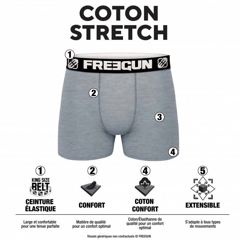 Lot de 4 Boxers Freegun garçon coton Bleu Freegun - 2