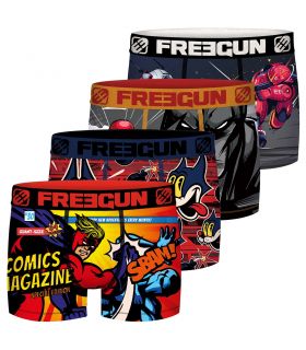 Lot de 4 Boxers Freegun garçon Geek Comics Freegun - 1