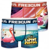 Lot de 2 Boxers Freegun garçon Lapins Crétins