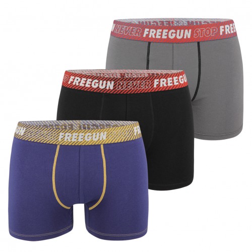 Set of 3 Boxers cotton boy Never Stop Freegun - 1