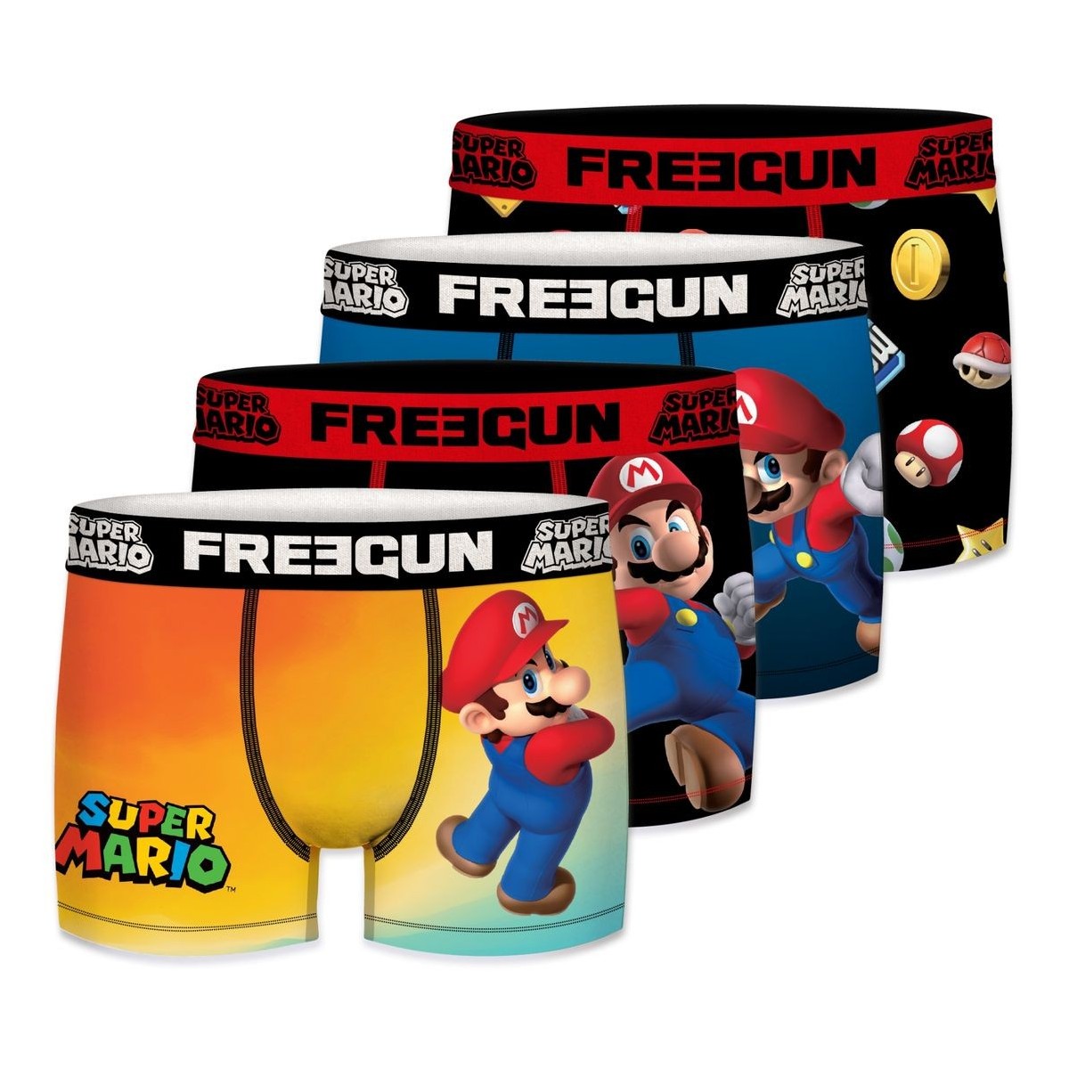 Lot de 3 FREEGUN Calecon Boxer Homme Microfibre Super Mario 