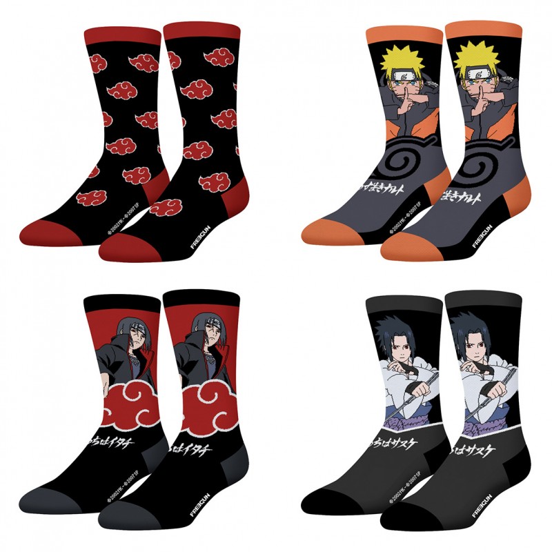 Lot de 8 paires de chaussettes Naruto Shippuden Homme Freegun - 19