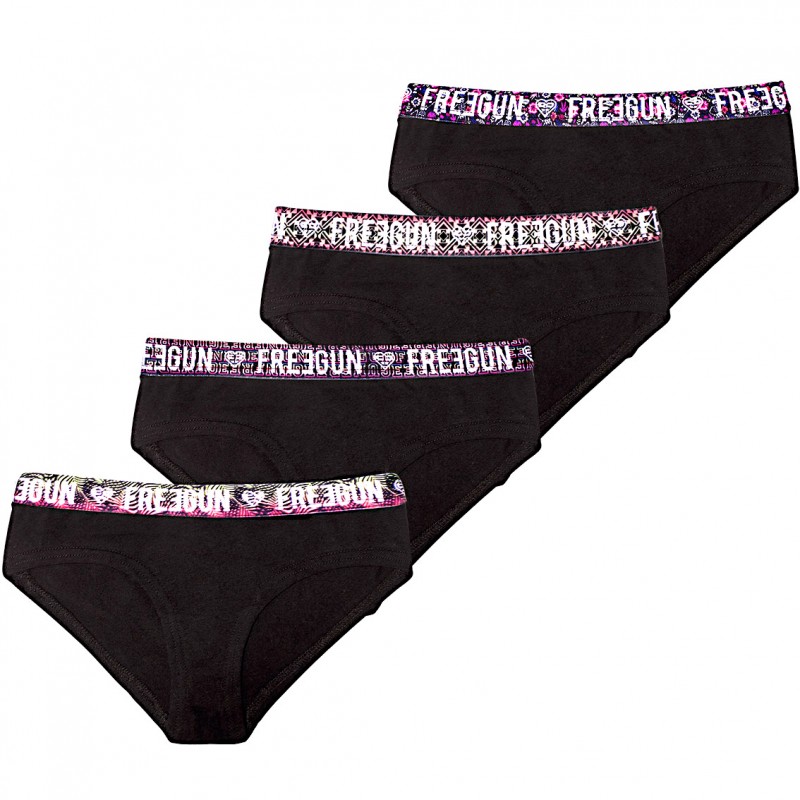 Set of 4 Girl's Boxers cotton  Unicolor Freegun - 1