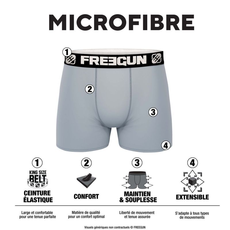 Lot de 5 boxers garçon Freegun Uni Freegun - 2