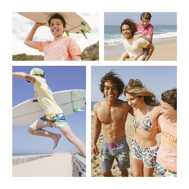 Boardshort court garçon avec ceinture demi-élastiquée Freegun - 4