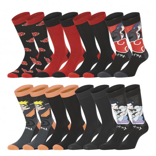 Lot de 8 paires de chaussettes Naruto Shippuden Homme Freegun - 1