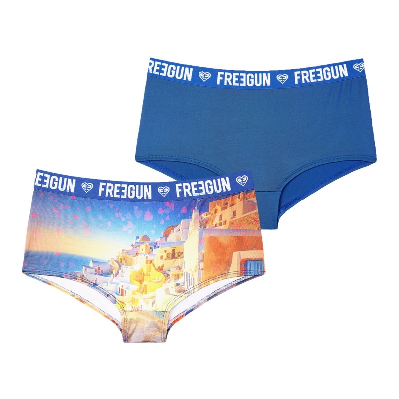 Lot de 2 shortys fille Romantic Cities Bleu Freegun - 2