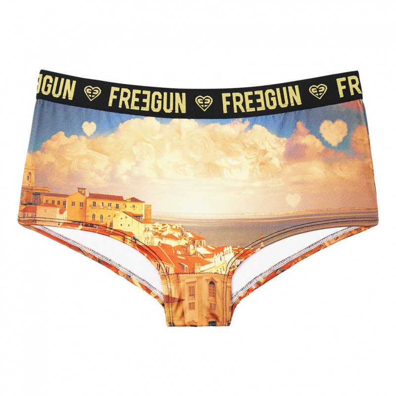 Lot de 2 shortys fille Romantic Cities Orange Freegun - 3