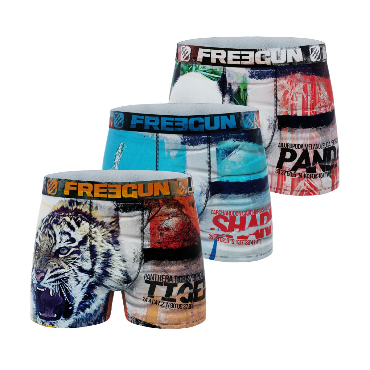 Lot de 3 boxers garçon en polyester recyclé Savage Animals Résultats page  pour - Freegun
