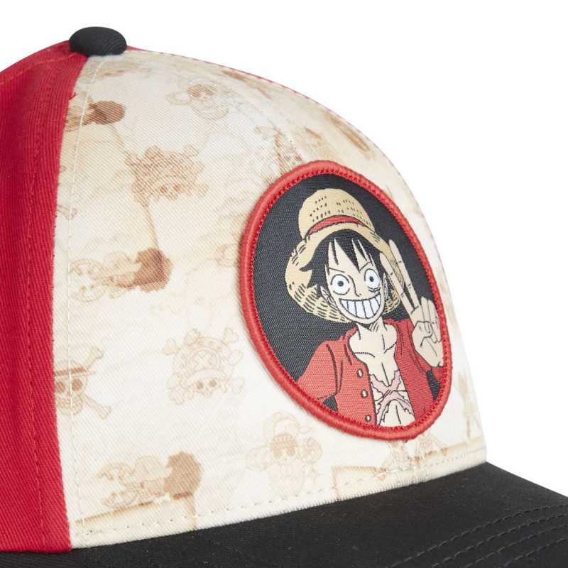 Casquette adulte baseball Freegun beige et rouge fermeture snapback One Piece Luffy Freegun - 3