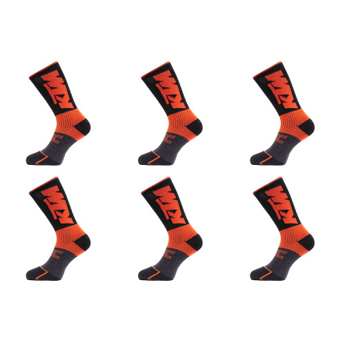 Lot de 6 paires de chaussettes tennis homme sport noir, orange KTM KTM - 1