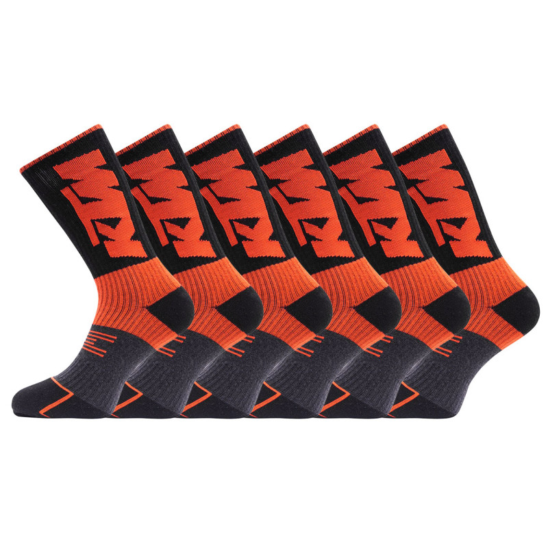 Lot de 6 paires de chaussettes tennis homme sport noir, orange KTM KTM - 2