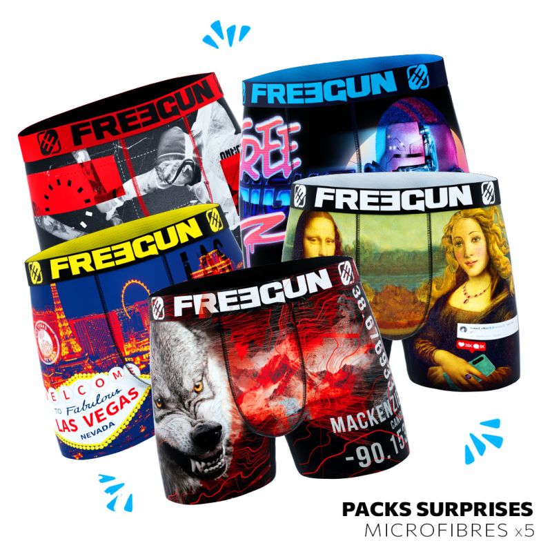 freegun Pack Surprise de 5 Boxers Freegun garçon