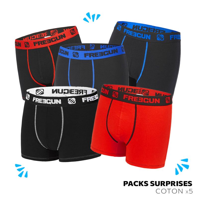 freegun Pack Surprise de 5 Boxers Freegun coton garçon