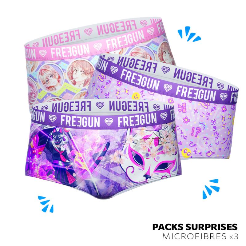 Surprise Package of 3 girl's underwear shorts Freegun - 1