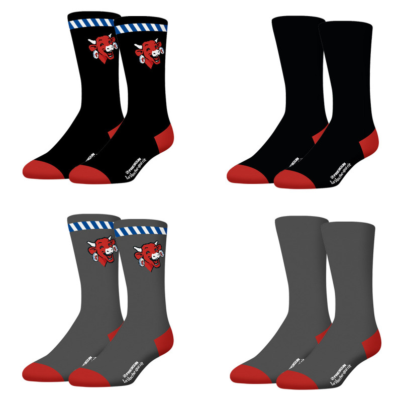 Lot de 4 paires de chaussettes homme La Vache Qui Rit Freegun - 1