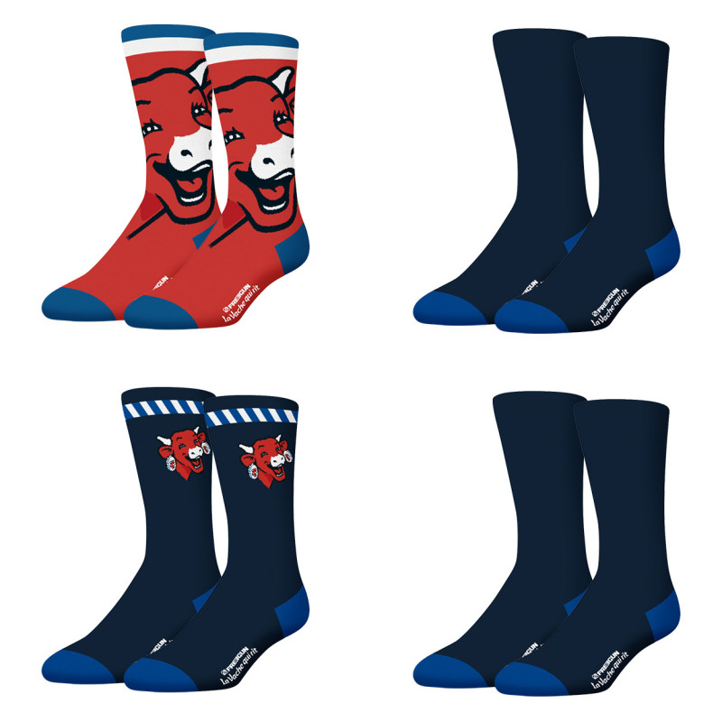 Lot de 4 paires de chaussettes de ville homme La Vache Qui Rit Freegun Freegun - 1