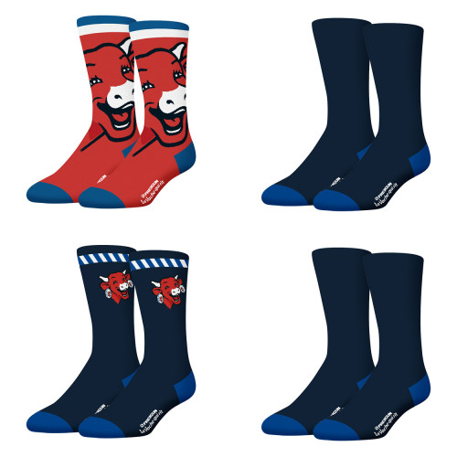 Lot de 4 paires de chaussettes de ville homme La Vache Qui Rit Freegun Freegun - 1