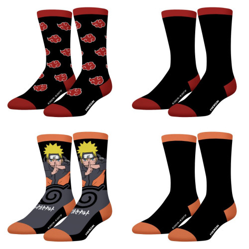 Lot de 4 paires de chaussettes homme Naruto Shippuden Freegun - 1