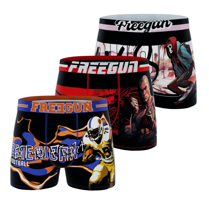 Boxer Garçon Freegun - Lot De 3, Motifs Naruto, Coupe Ajustée, élastique Large - Coton Doux - 5