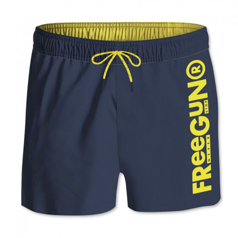 freegun Short de bain homme Bleu Marine et Jaune Livraison gratuite  Sous-vêtements