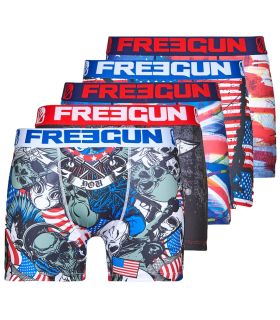 Lot de 5 Boxers Freegun homme drapeaux