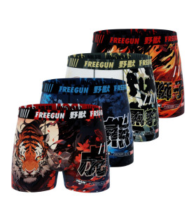 Lot de 4 boxers enfant Garantie 2 ans Manga Animals