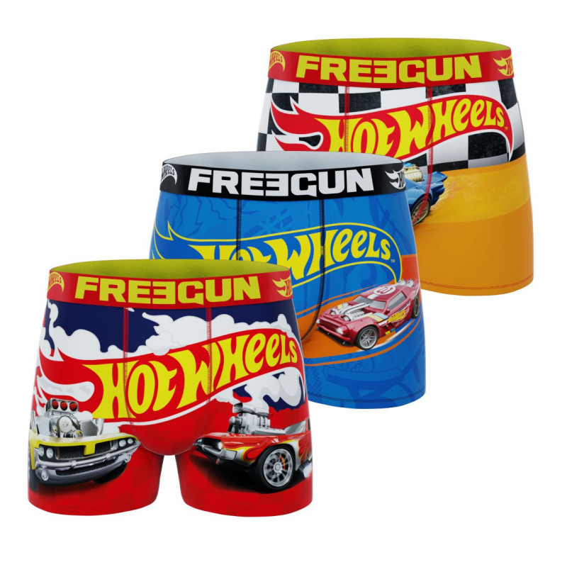 freegun Lot de 3 Boxers Microfibre garcon Hot Wheels Imprimé