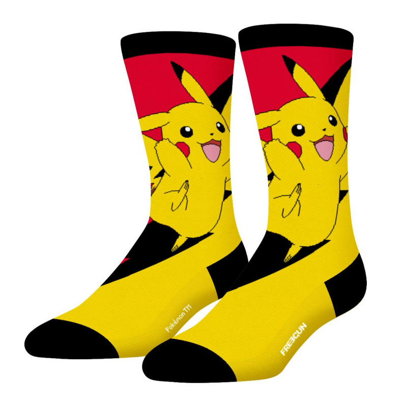Lot de 4 Paires de chaussettes tennis homme Pokemon Pikachu Jaune - Freegun