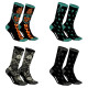 Lot de 4 Paires de Chaussettes homme Tennis Hyraw Imprimé A - Freegun