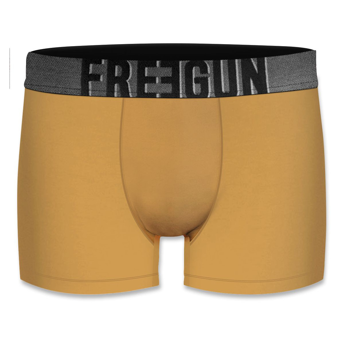 Lot de 4 Boxers Microfibre Homme Bleu, Gris, Noir, Moutarde, Confort, Respirant, Stretch Uni Karl | FREEGUN