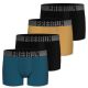 Lot de 4 Boxers Microfibre Homme Bleu, Gris, Noir, Moutarde, Confort, Respirant, Stretch Uni Karl | FREEGUN