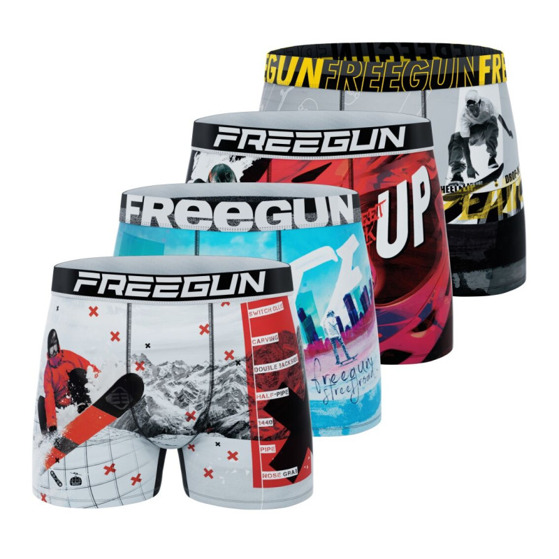 Lot de 4 Boxers Microfibre homme Imprimé Xtreme Garantie 2 ans | FREEGUN