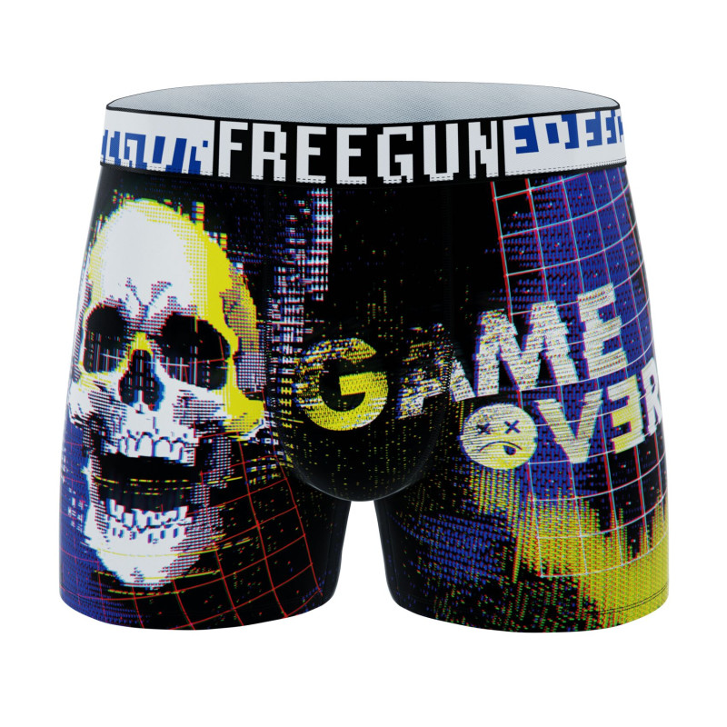 Lot de 4 Boxers Microfibre homme Confort, Respirant, Stretch Imprimé Gaming Garantie 2 ans | FREEGUN