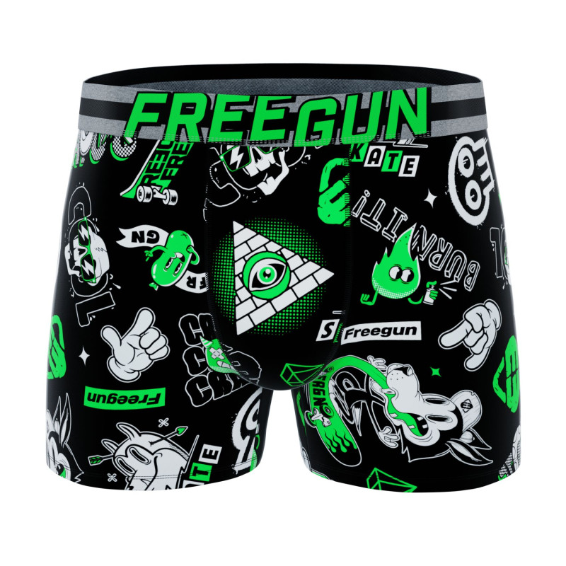 Lot de 4 Boxers Microfibre garcon Imprimé Skull Garantie 2 ans | FREEGUN