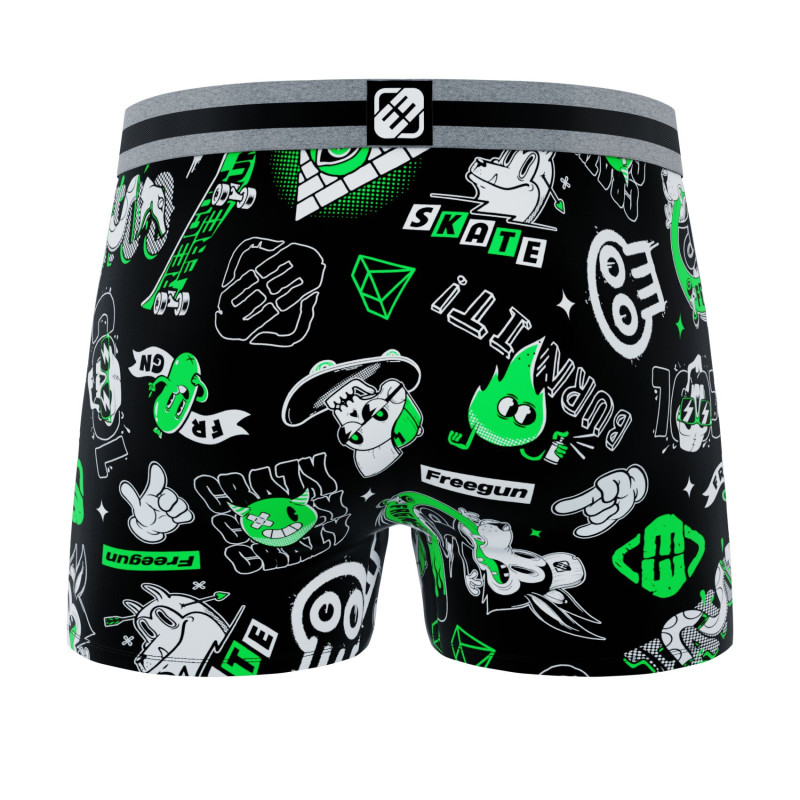 Lot de 4 Boxers Microfibre garcon Imprimé Skull Garantie 2 ans | FREEGUN