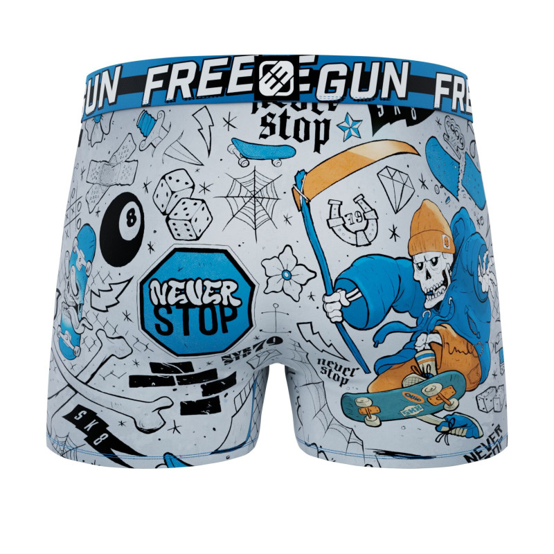 Lot de 4 Boxers Microfibre garcon Imprimé Skull Garantie 2 ans | FREEGUN