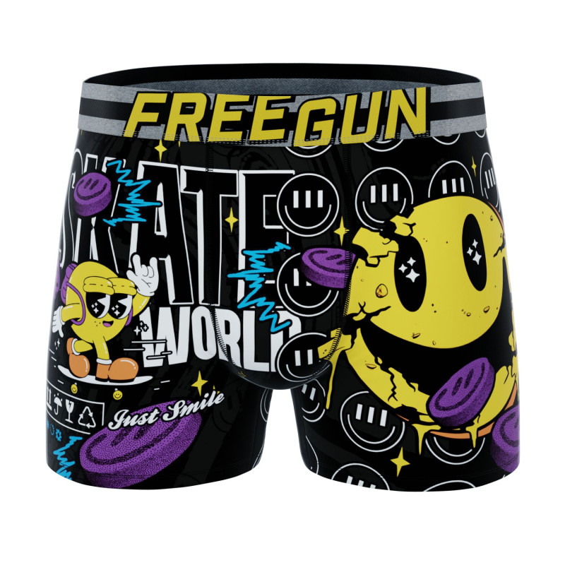 Lot de 4 Boxers Microfibre garcon Imprimé Skull Garantie 2 ans | FREEGUN