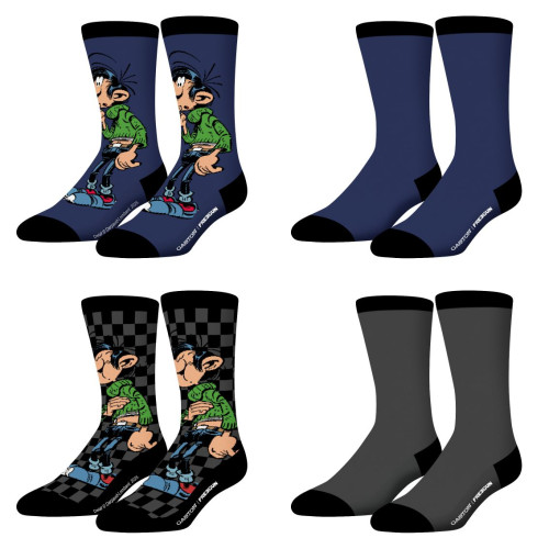 Lot de 4 Paires de Chaussettes homme Gaston La Gaffe  Imprimé - Freegun