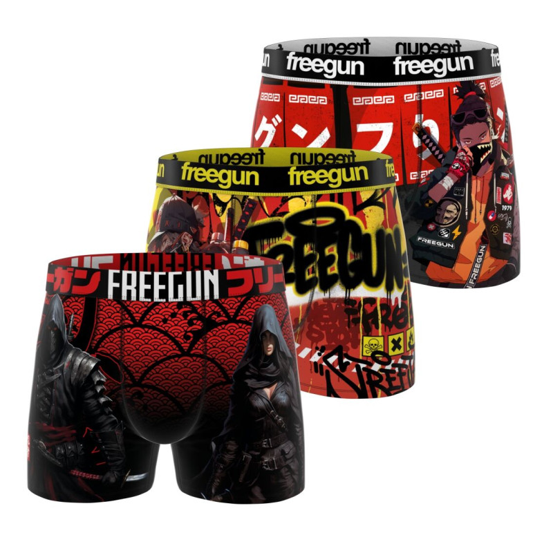 Lot de 3 Boxers Microfibre garcon Confort, Respirant, Stretch Imprimé Gaming Garantie 2 ans | FREEGUN