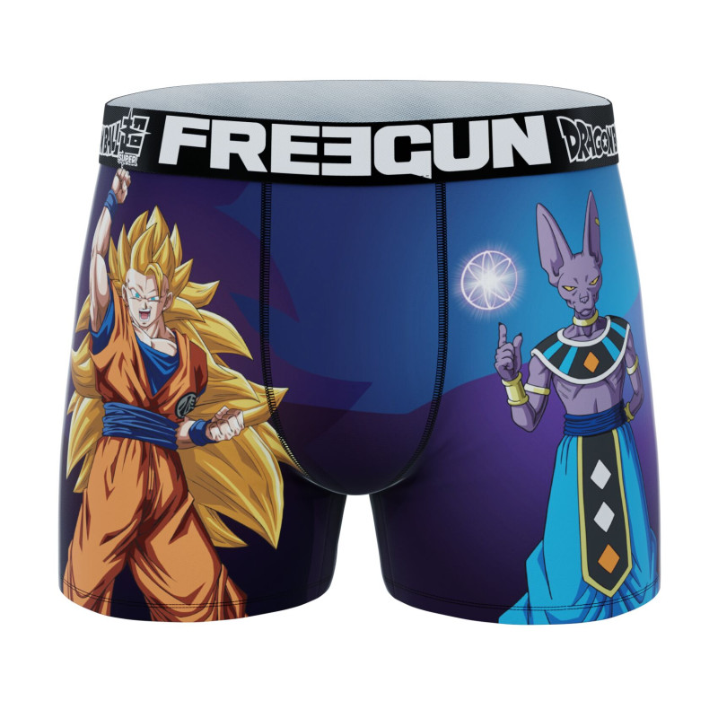 Lot de 4 Boxers Microfibre homme Dragon Ball Super Goku, Vegeta, Beerus, Golden Freezer Imprimé | FREEGUN