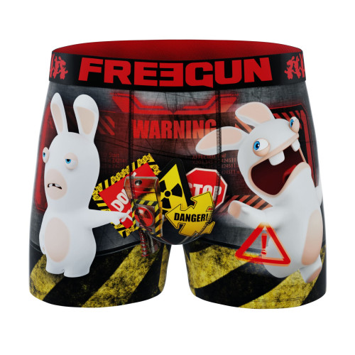 Lot de 4 Boxers Microfibre homme Lapins Crétins Imprimé | FREEGUN