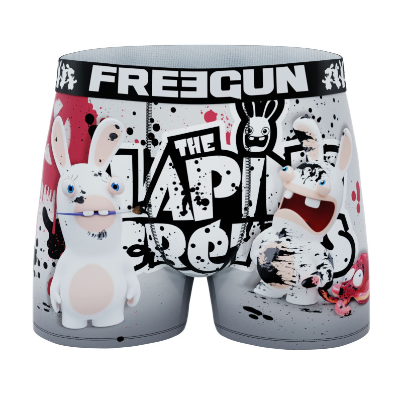 Lot de 4 Boxers Microfibre homme Lapins Crétins Imprimé | FREEGUN