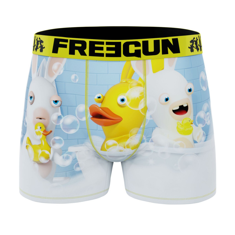 Lot de 4 Boxers Microfibre homme Lapins Crétins Imprimé | FREEGUN