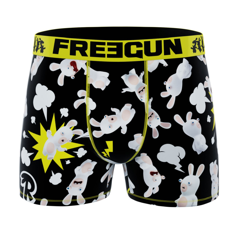 Lot de 4 Boxers Microfibre homme Lapins Crétins Imprimé | FREEGUN