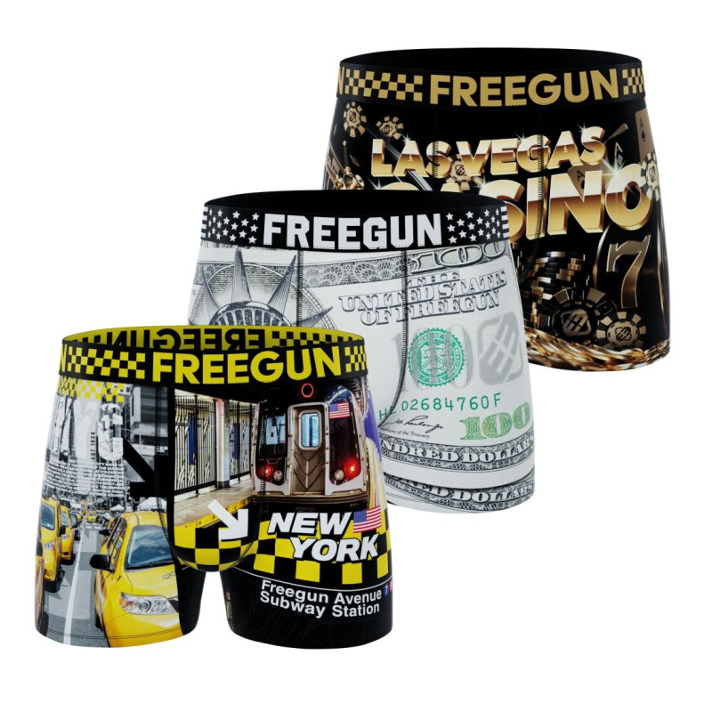 Lot de 3 Boxers Microfibre garcon Imprimé Usa Garantie 2 ans | FREEGUN