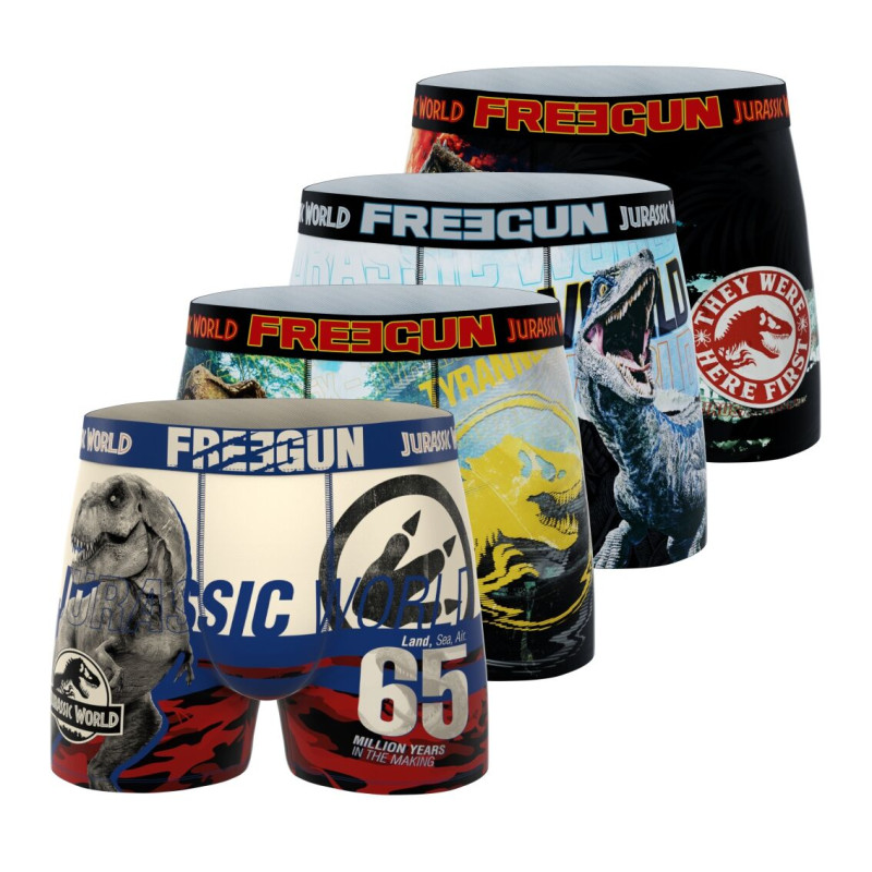 Lot de 4 Boxers Microfibre garcon Jurassic World Imprimé | FREEGUN