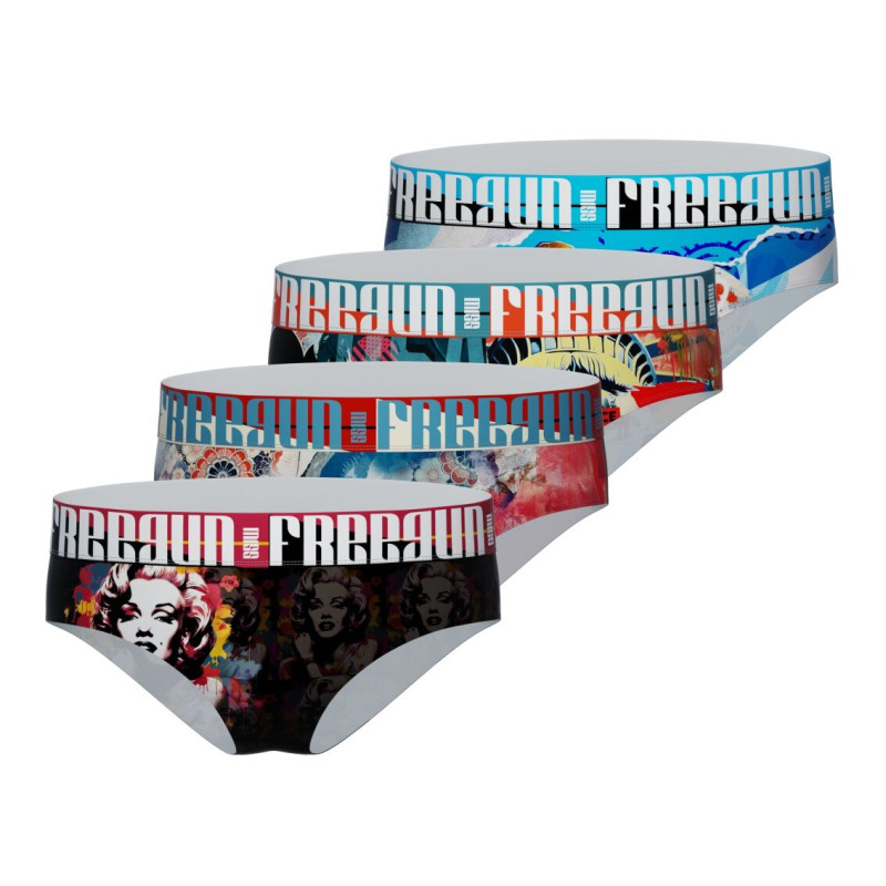 Lot de 4 Culottes Microfibre femme Imprimé Pop Art | FREEGUN